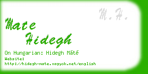 mate hidegh business card
