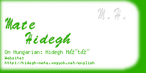 mate hidegh business card